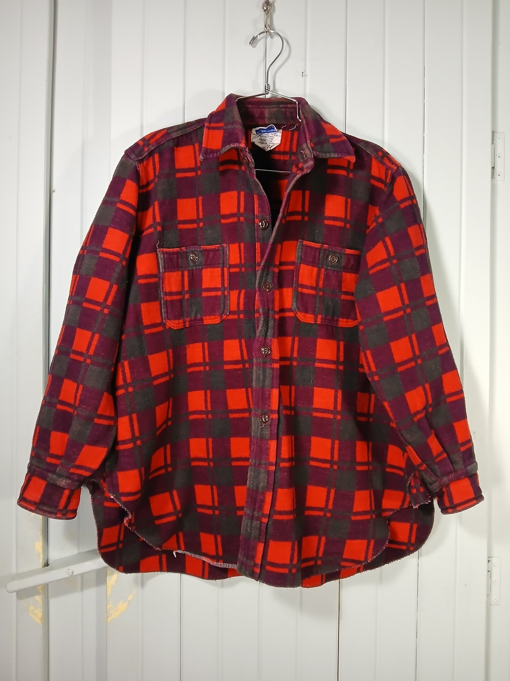 Vintage Champion Red & Black Plaid Shirt Jacket